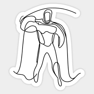 Minimalist line art Superhero Silhouette | Character 7 Sticker